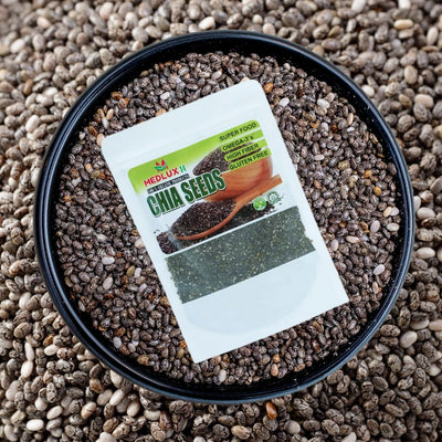 "Organic Chia Seeds – Natural Source of Fiber & Protein