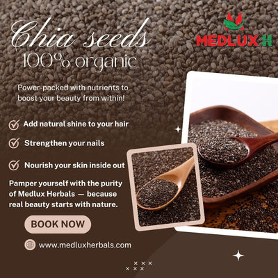 "Organic Chia Seeds – Natural Source of Fiber & Protein